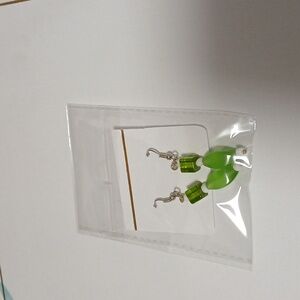 Green Beaded Earrings